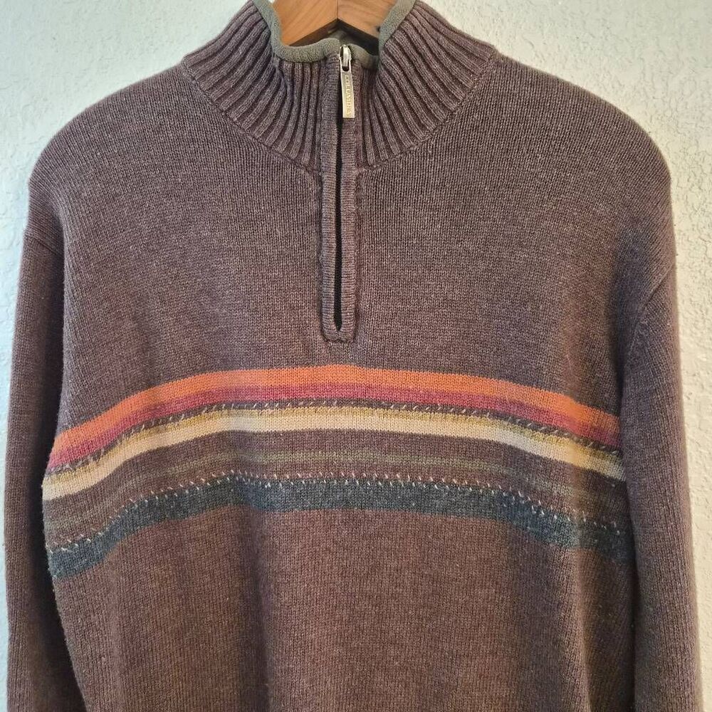 Columbia Men's Quarter-zip Sweater w/ Stripes: Minimalist Hiking Camping - Picture 2 of 6